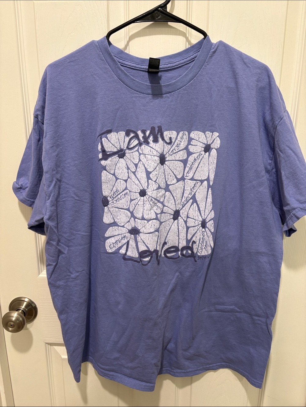 Gildan Lavender Purple Floral Graphic Tee